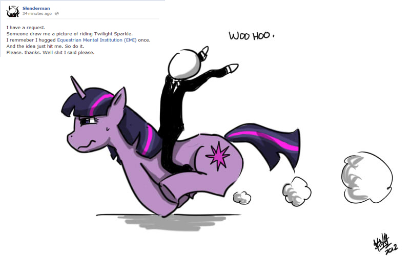 Slenderman Likes His slender Pony