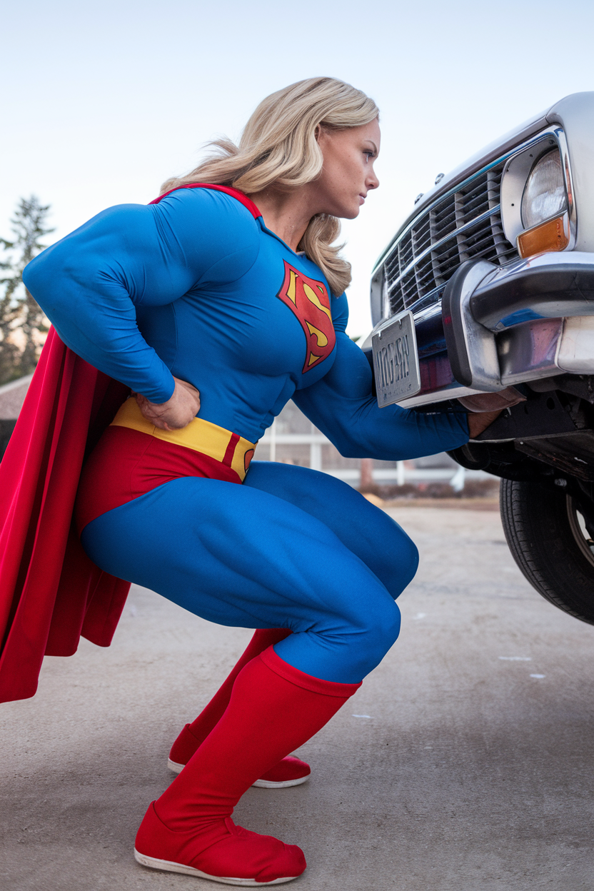 Deviantart Woman Car One Handed Car Lift? No problem! by TenPastNine on DeviantArt