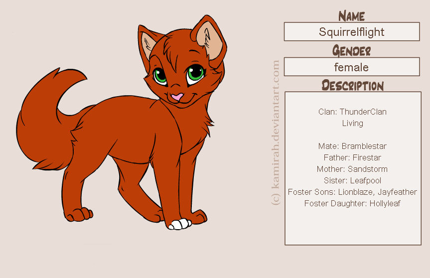 Warriors: Squirrelflight by MarauderWolf93 on DeviantArt