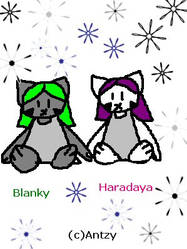 Blanky and Haradaya plushies