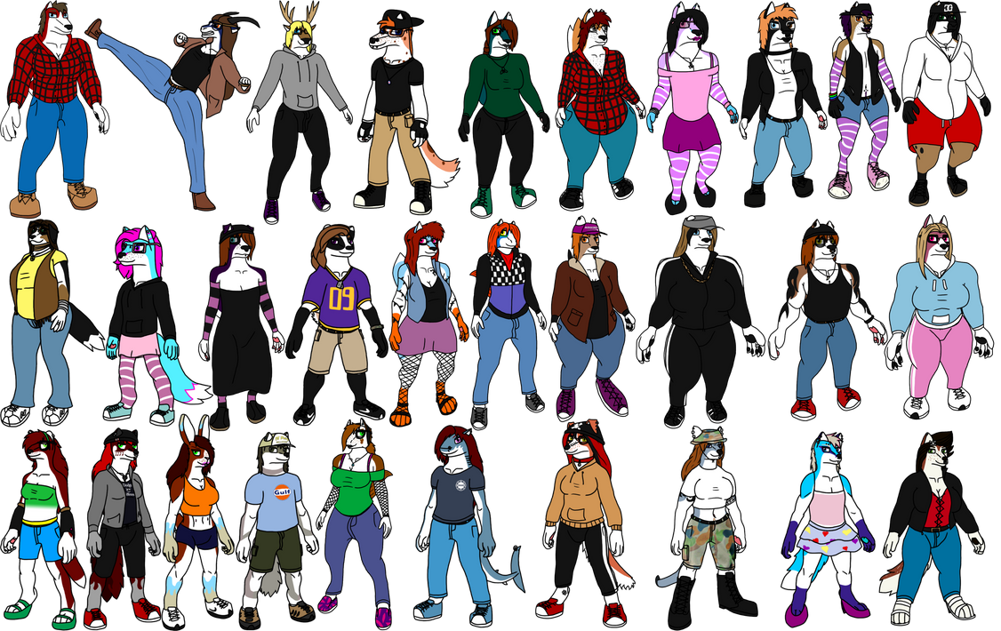 Default outfits! by Shibaru-Inupreza on DeviantArt