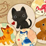 cats and dog badges