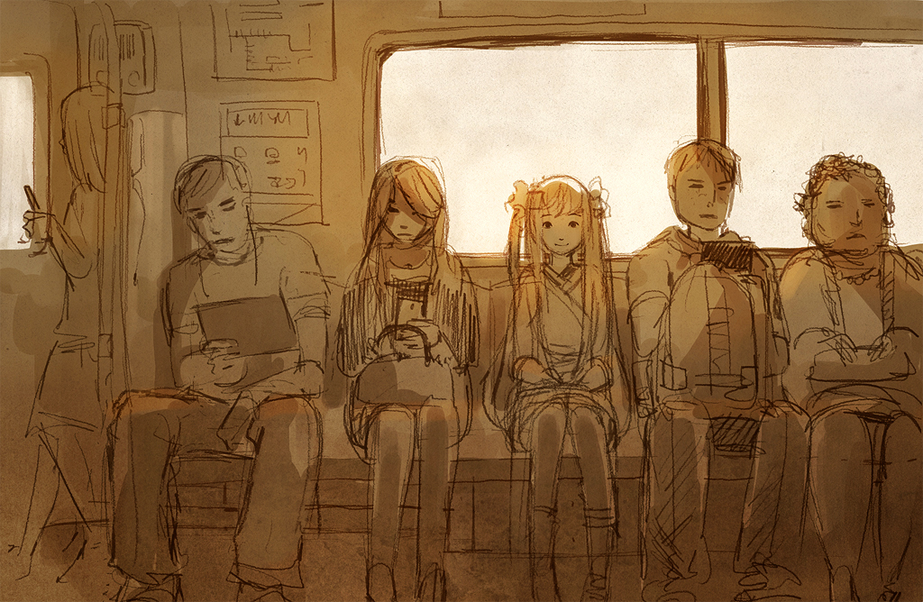 girl on train