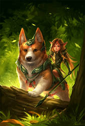 Corgi and fairy (updated) by sandara