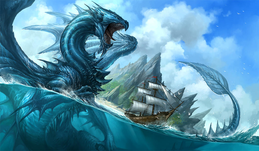 Bi dragon. Рюдзин дракон. Морской дракон (Draco Marinus). Морская виверна-Левиафан. Левиафан ледяной морской дракон.