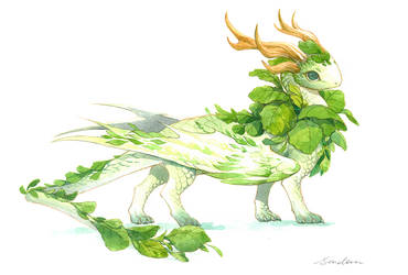 watercolor dragon 1 - the cute cabbage baby