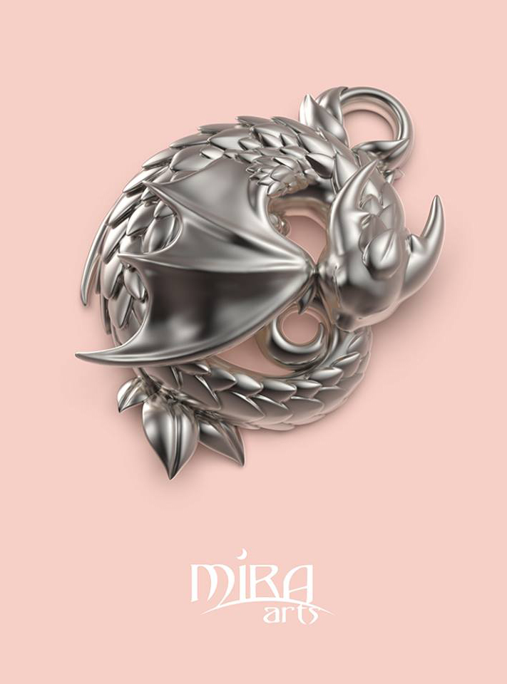 Sleeping dragon pendant by sandara