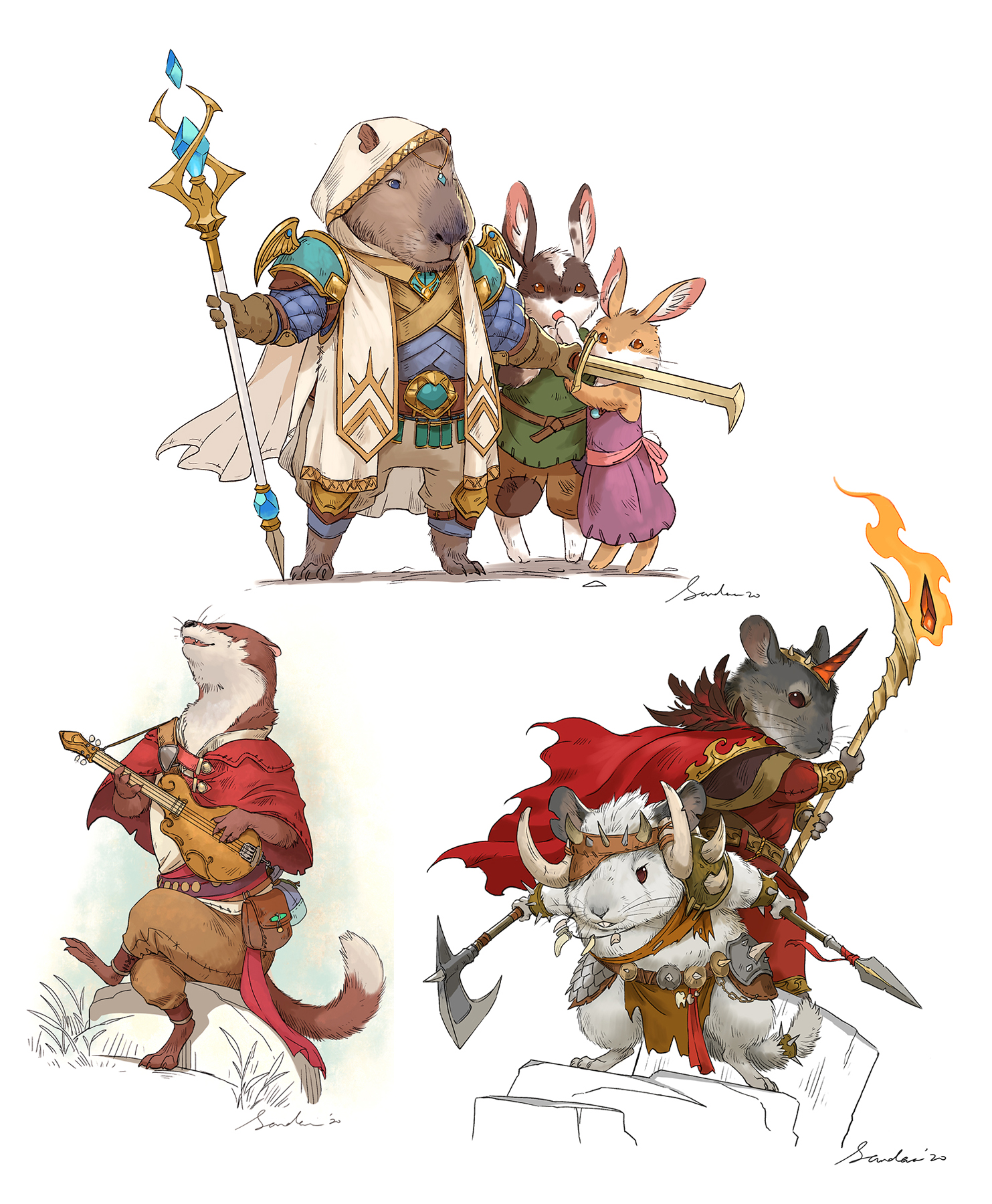 Animal character sketches