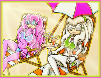 Commission- Two Friends Sunbathing