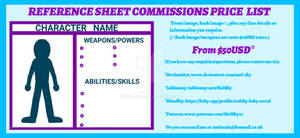 Reference Sheet Commission Price List