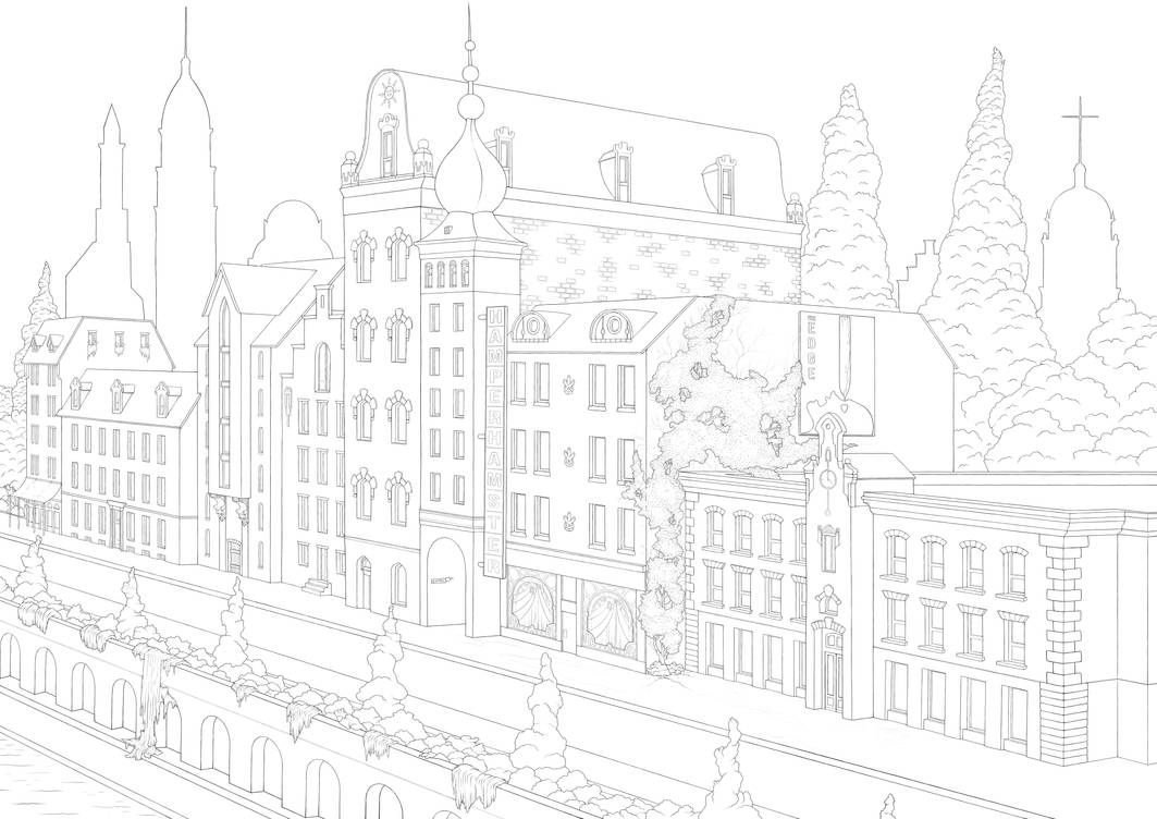 Riverside - Line art by HamperHamster on DeviantArt