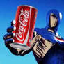 Pepsiman con una Coca-Cola