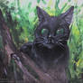 Black Cat| Acrilic Wood Painting