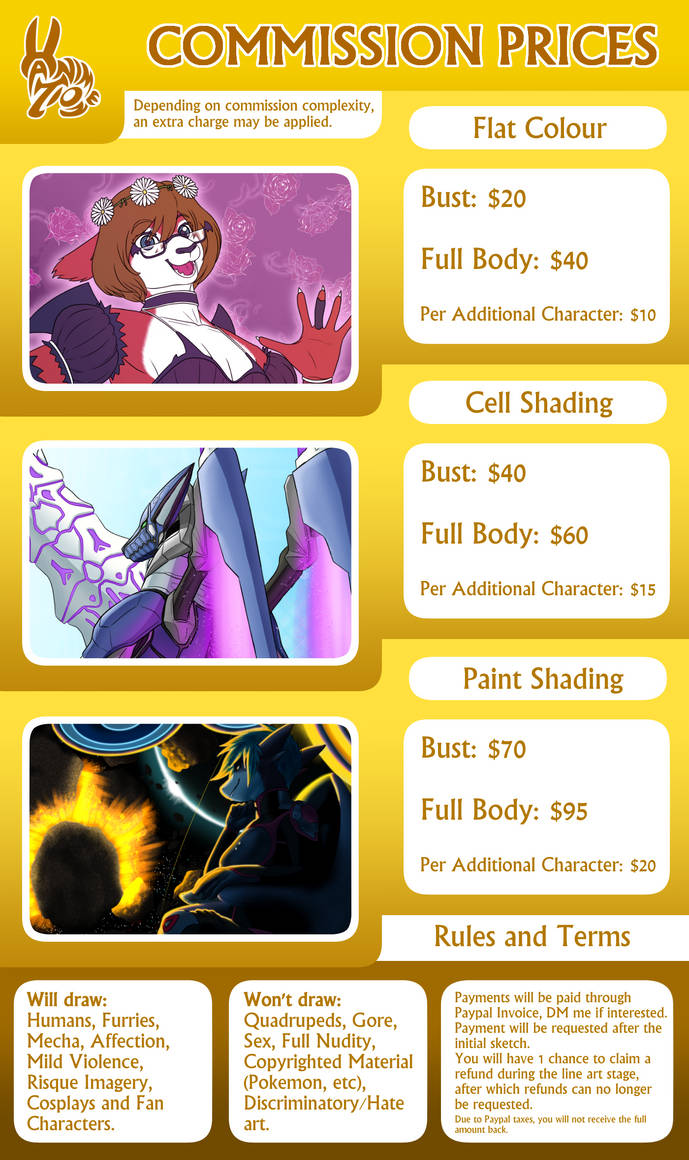 Commission Price Sheet v4 final by Hanimetion Commission Price Sheet v4 final by Hanimetion