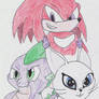 Spike, Gatomon and Knuckles