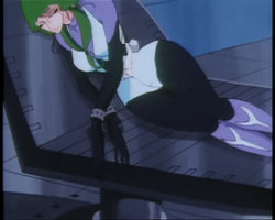 Lovely villainess bound and unconscious (gif)