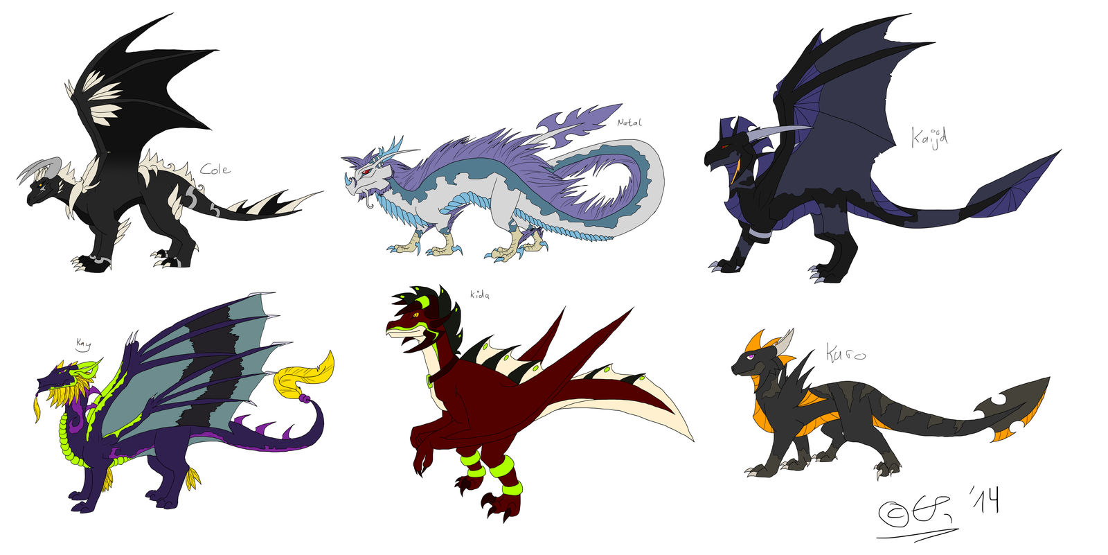 Dragon redesignes colored by ExplodedPineapple on DeviantArt