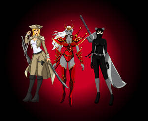 Bah Ketsu, Karin Pantchel e Riny Raiden.