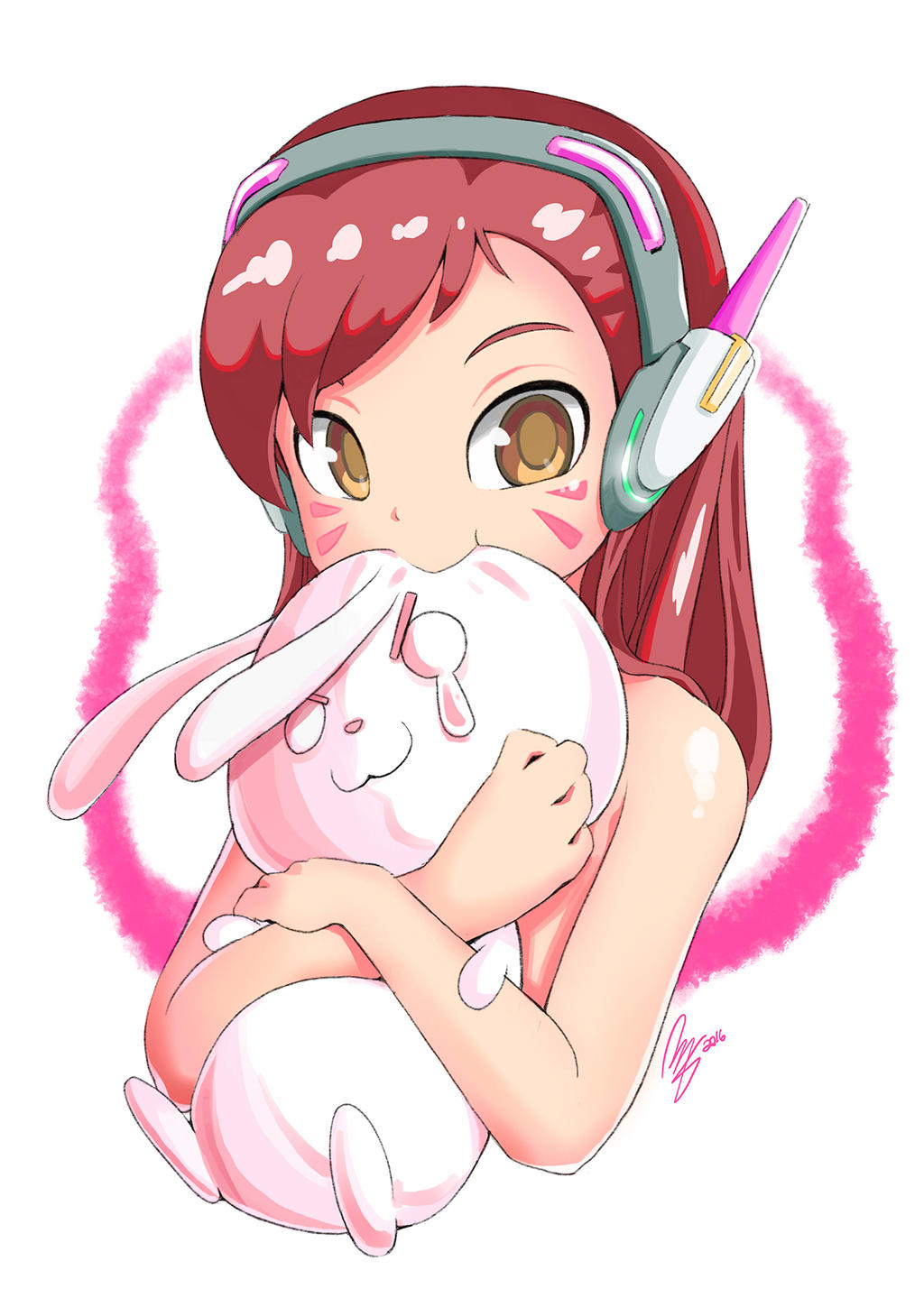 D.Va and her rabbit plush