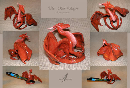 Red dragon sculpture