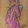 Pink dragon bookmark