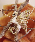 Albino fairy dragon necklace by AlviaAlcedo