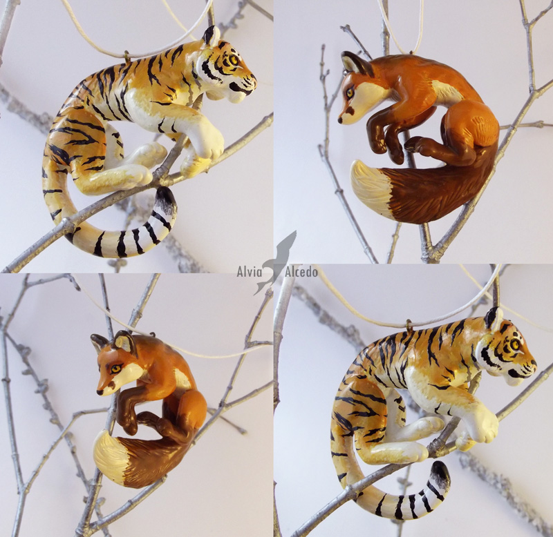 Tiger and fox necklace