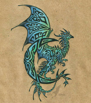 Lunar dragon tattoo by AlviaAlcedo