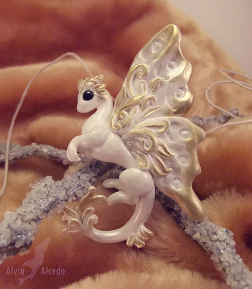 Albino fairy dragon necklace for Ryiana