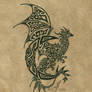 Lunar dragon tattoo - black