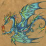 Blue rainbow dragon - tattoo design