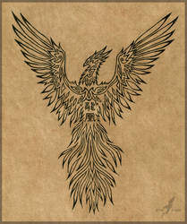 Rising phoenix - tattoo design