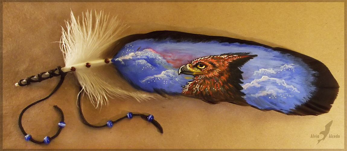 Feather painting- morning gryphon