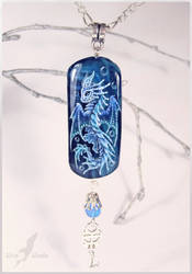 Water dragon-gatekeeper - stone painting necklace