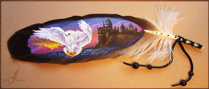 Feather painting - A letter from Hogwarts