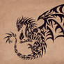 Dark flame master - dragon - tattoo design