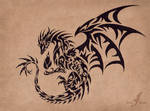Dark flame master - dragon - tattoo design