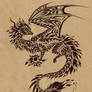Fire dragon flame holder - tattoo design