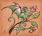 Flower dragon - tattoo design