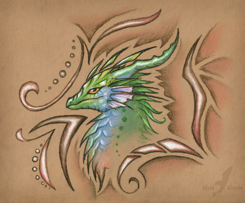 Green sunset dragon