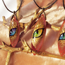 Golden dragon eyes - stone painting necklaces