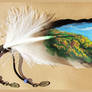 Autumnal fox - feather painting