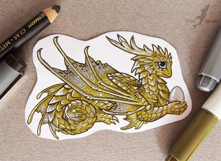 Golden dragon sticker