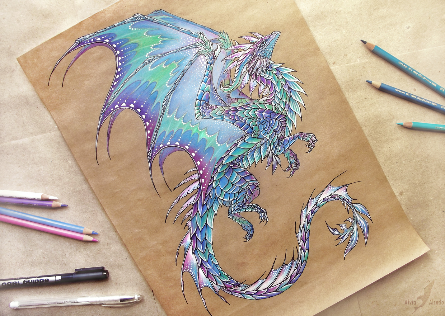 Dragon of Northern Lights - tattoo design