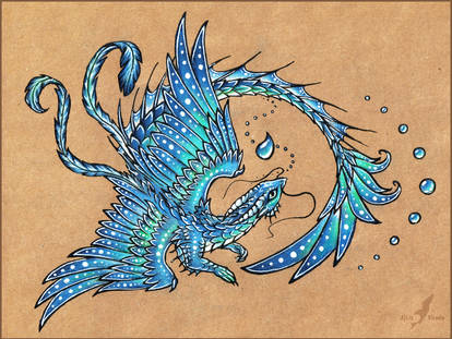 Water dragon  -  tattoo design