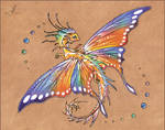Tropical butterfly dragon -tattoo design