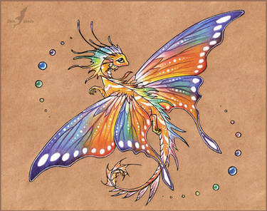 Tropical butterfly dragon -tattoo design