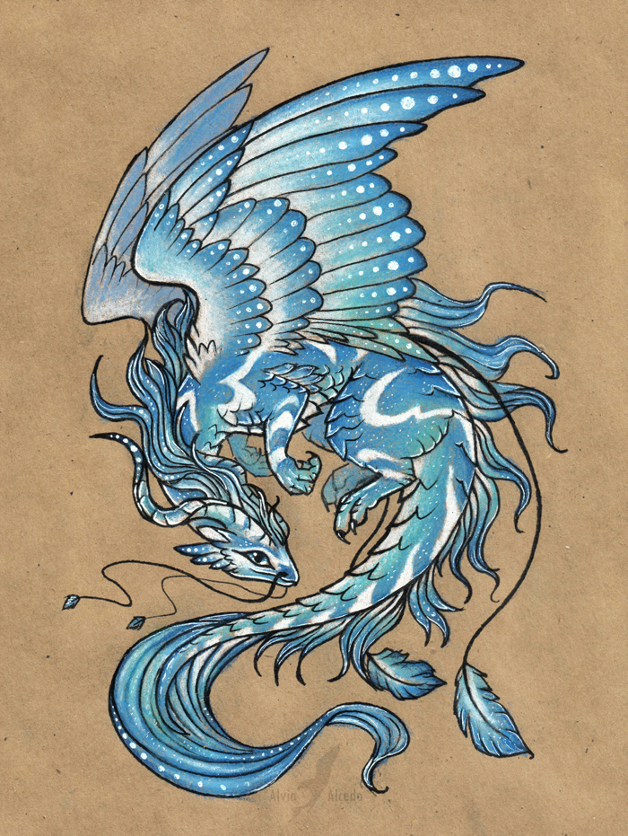 Wind dragon - tattoo design