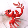 Red coral dragon necklace