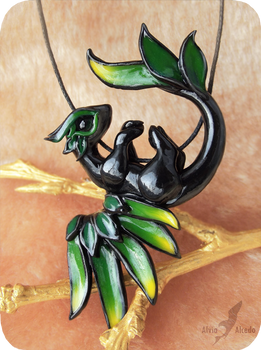 Tropical forest dragon  necklace